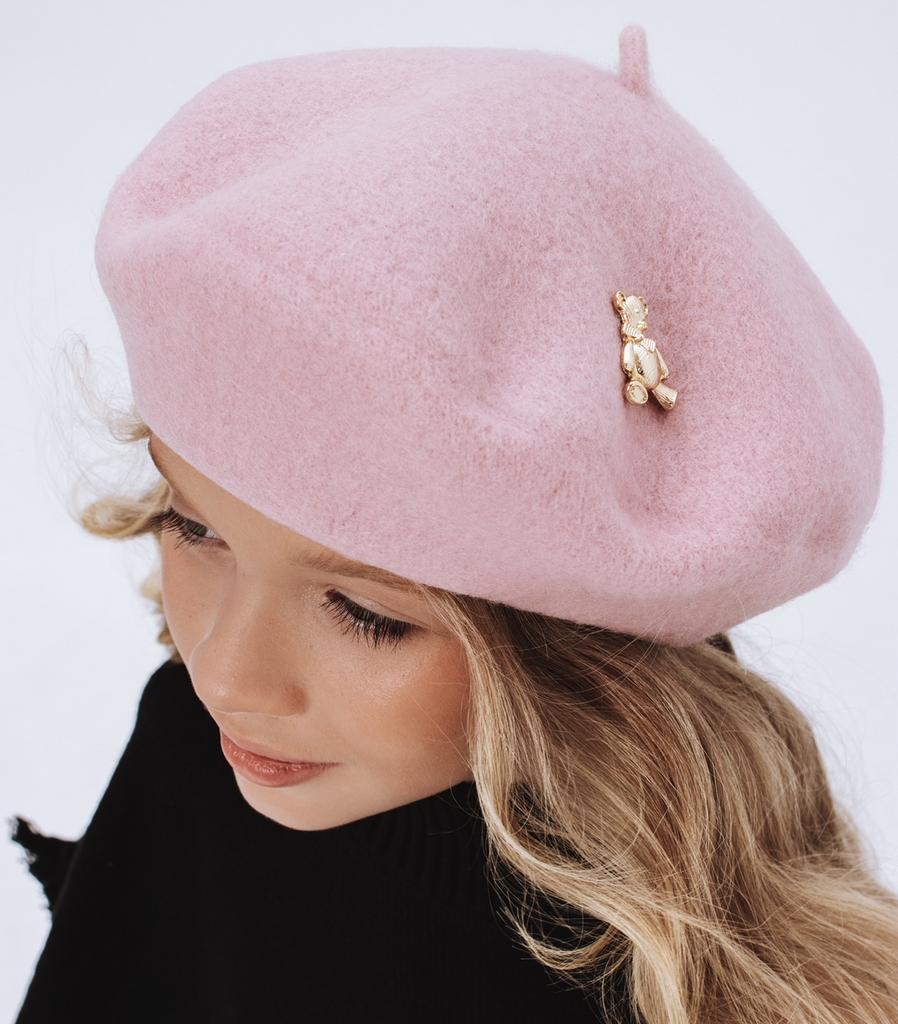 Берет "Золотой мишка" цвет: сиреневая пудра