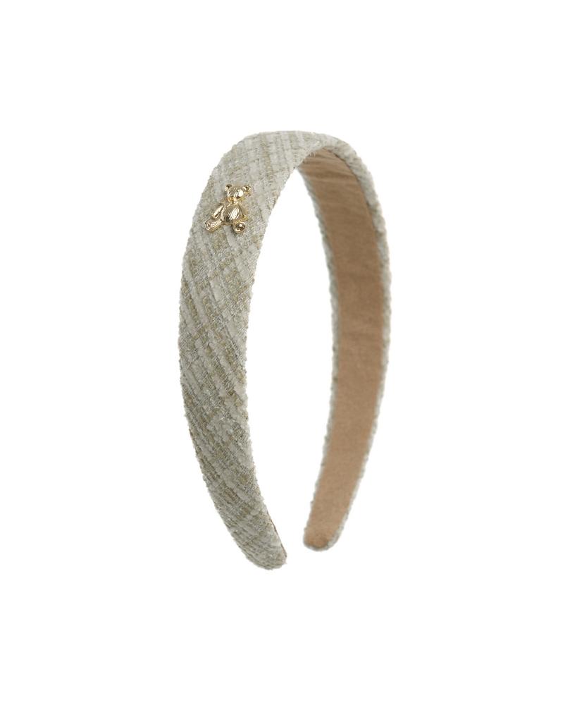 Ободок "Золотой мишка" твидовый, цвет: светло-зеленый