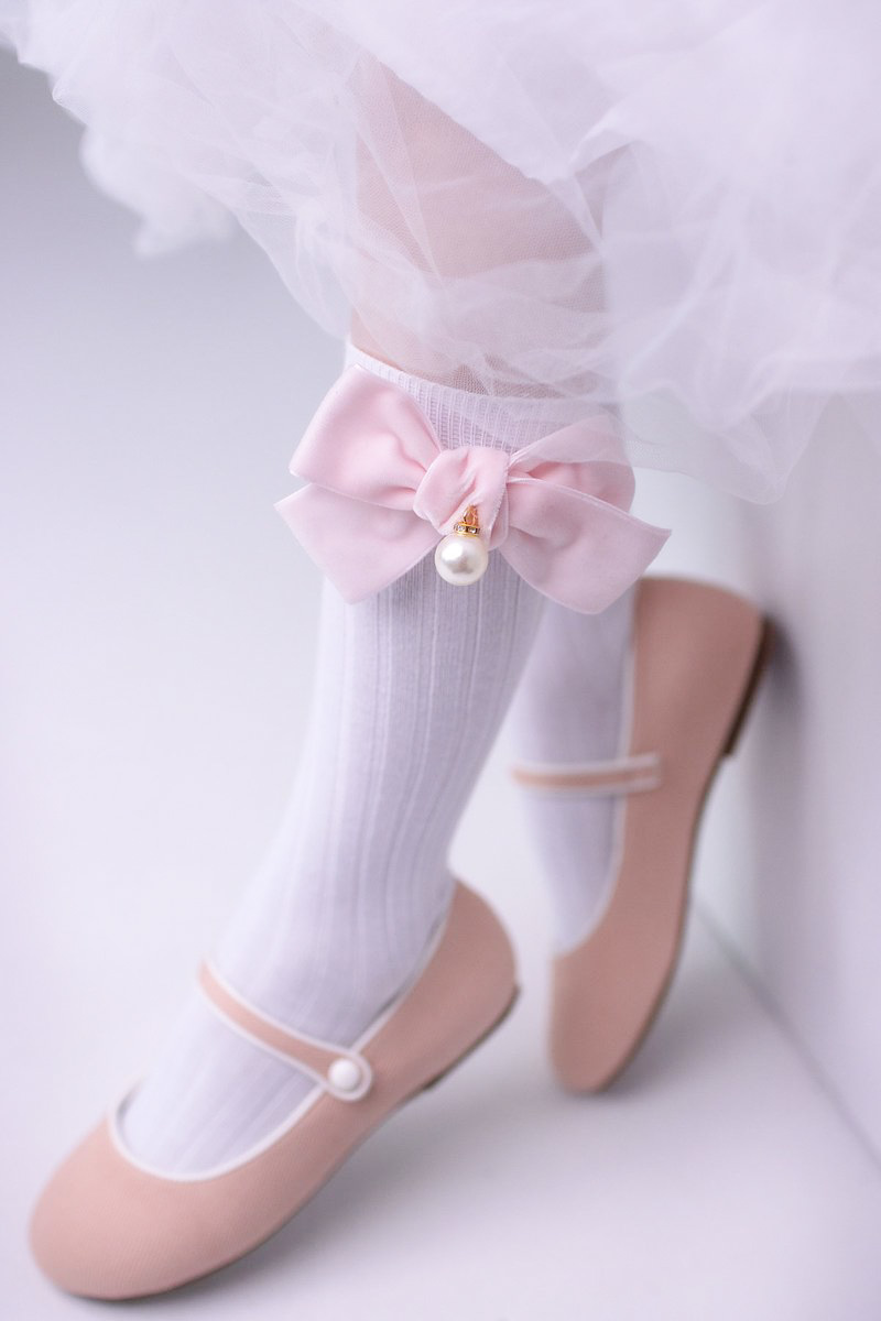 Гольфы RIB "Жемчужинка" цвет:  белый/нежно-розовый