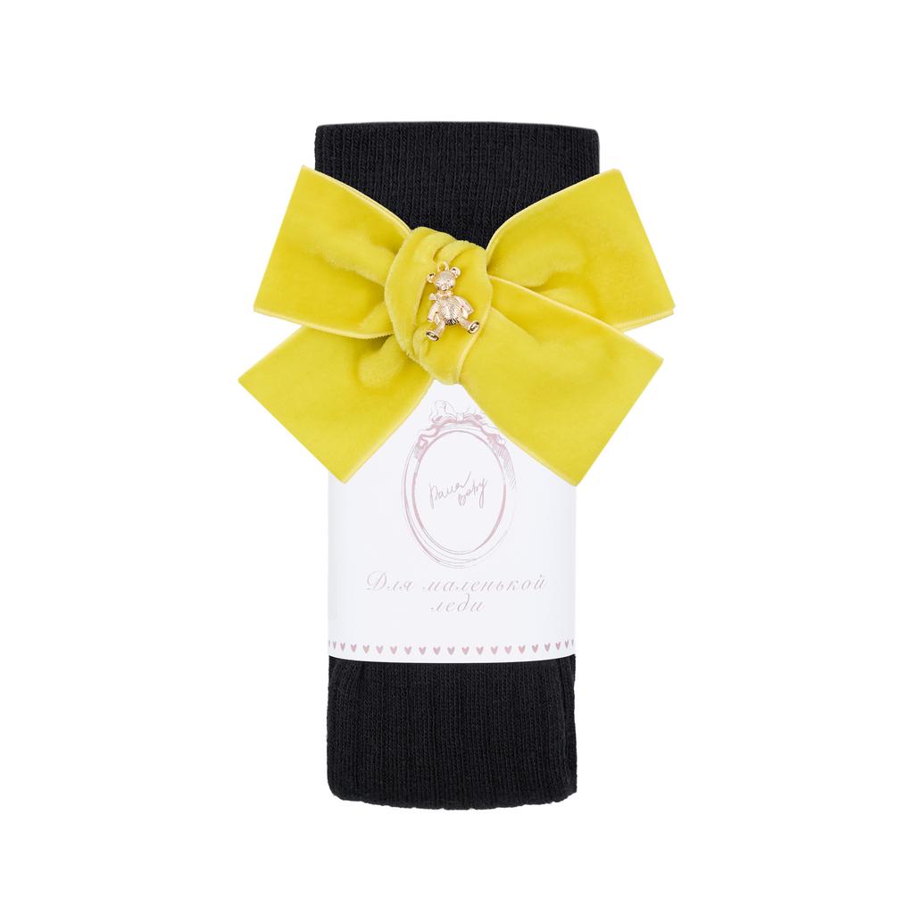 Гольфы RIB "Золотой мишка" цвет:  чёрные/лимонный