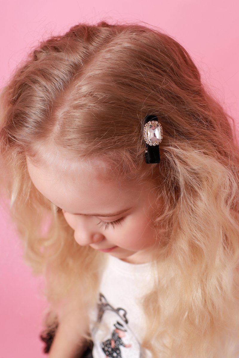 Заколка "Crystal" цвет: черный