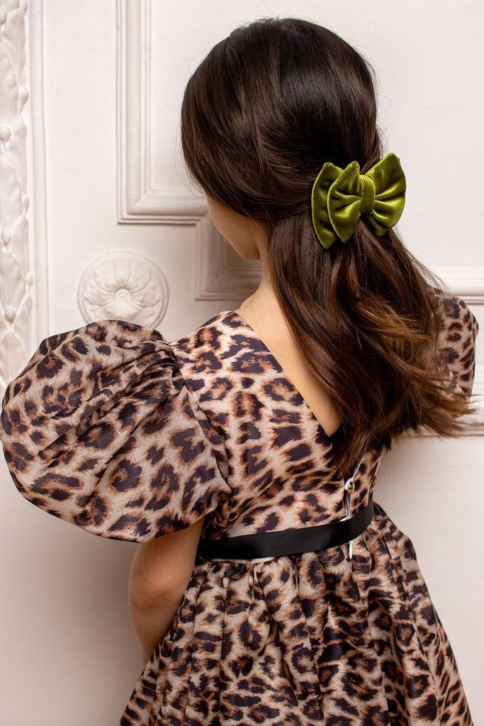 Бант на заколке Velvet Olivka, размер S