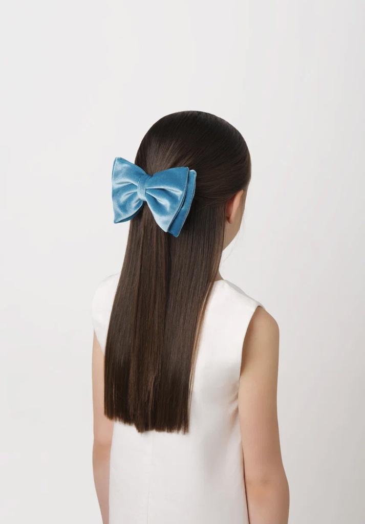 Бант на заколке Velvet Aquamarine, размер M