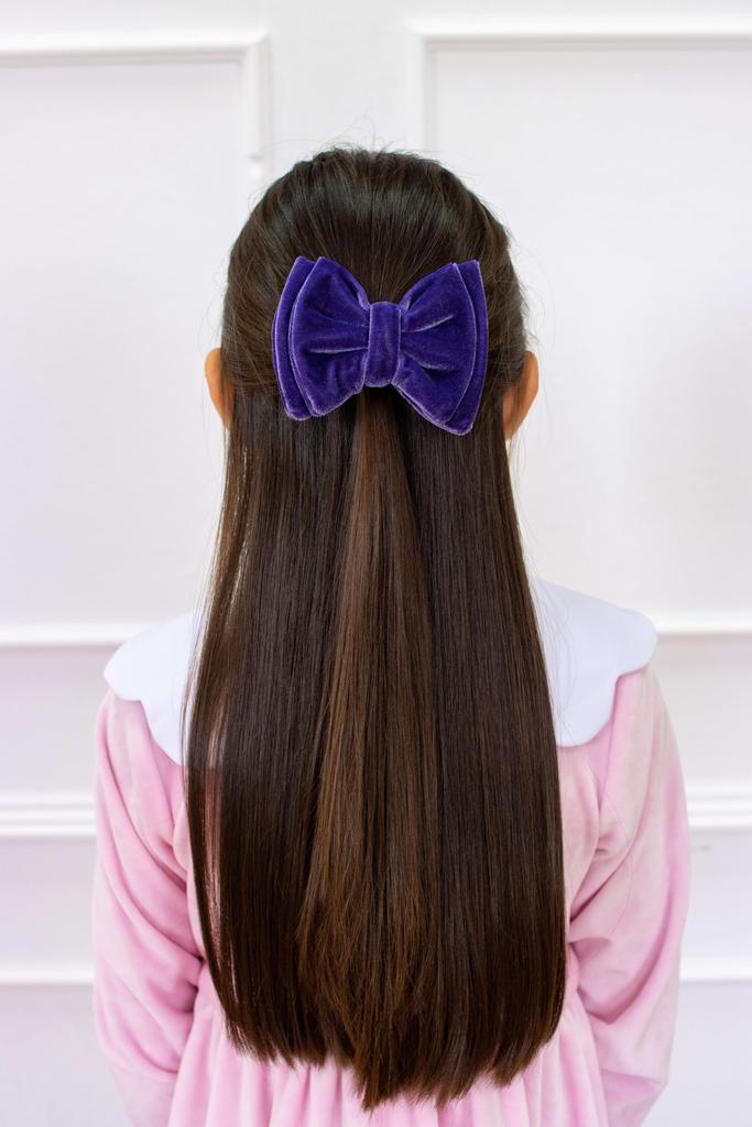 Бант на заколке Velvet Purple , размер S