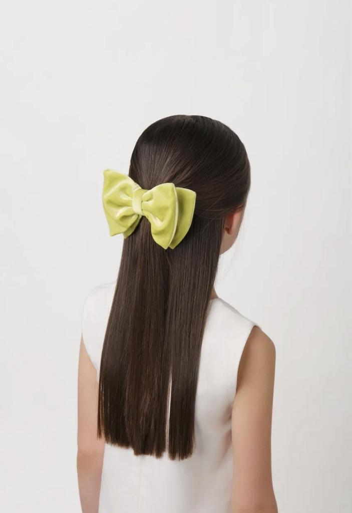 Бант на заколке Velvet Lime , размер M