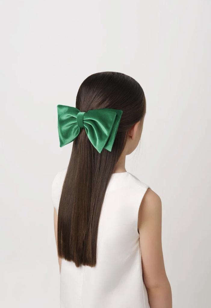 Бант на заколке Velvet Green , размер L