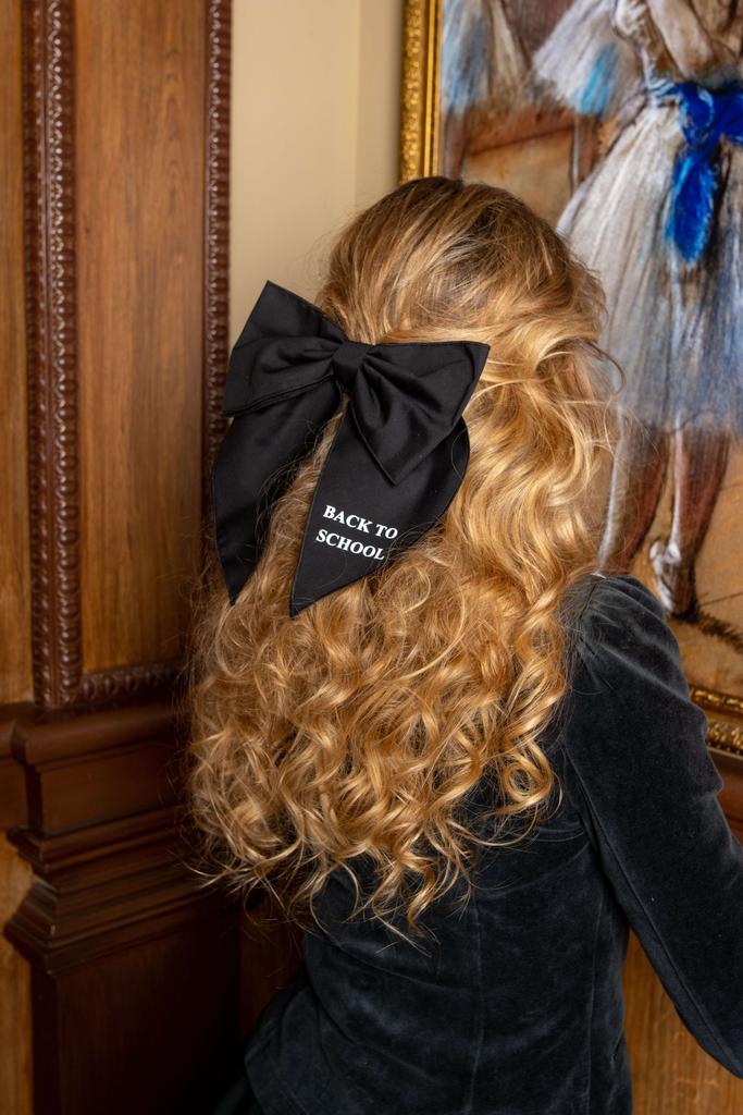 Бант на заколке «BACK TO SCHOOL», цвет: черный