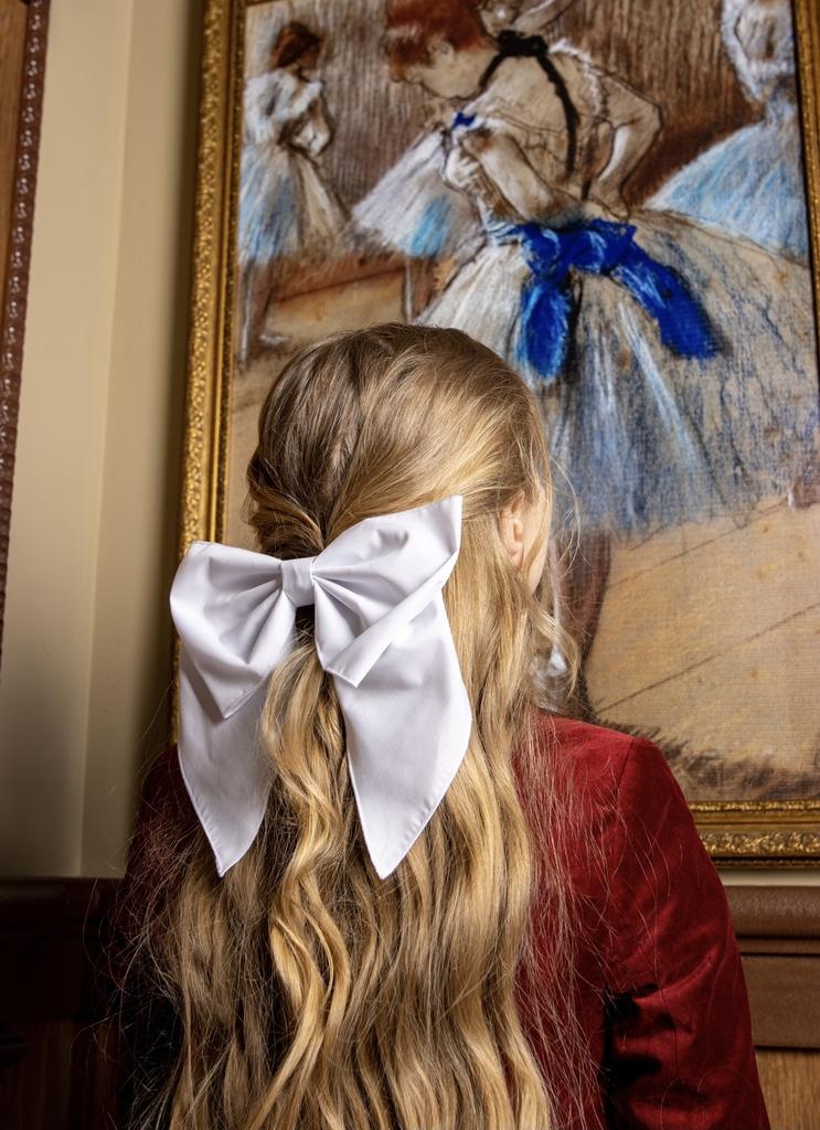 Бант на заколке «Bonjour», цвет: белый