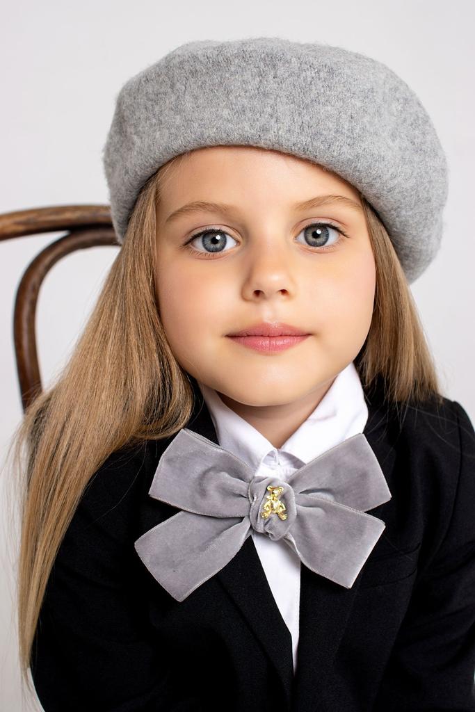 Бабочка-галстук «Золотой мишка» цвет: серый