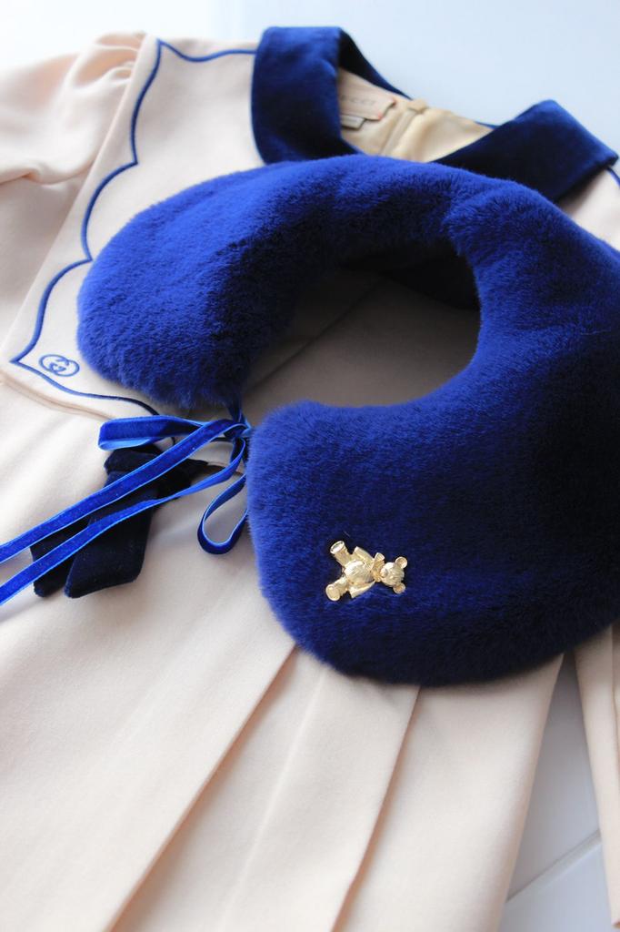 Воротник из экомеха, цвет: темно-синий