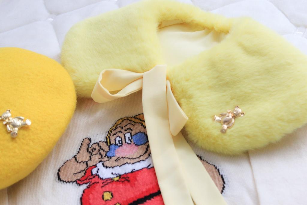 Воротник из экомеха, цвет:  лимонный