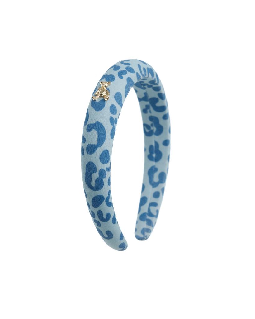 Ободок  "Золотой мишка" Leopard Blue