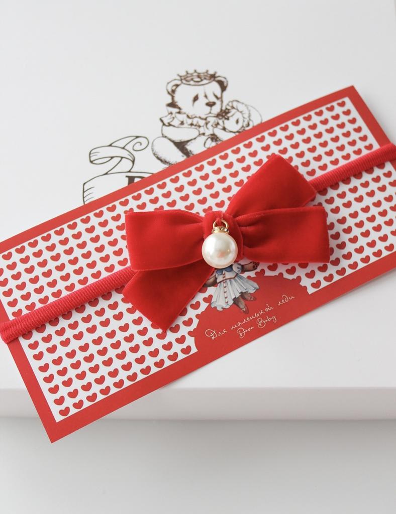 Повязка "Жемчужинка" цвет: красный