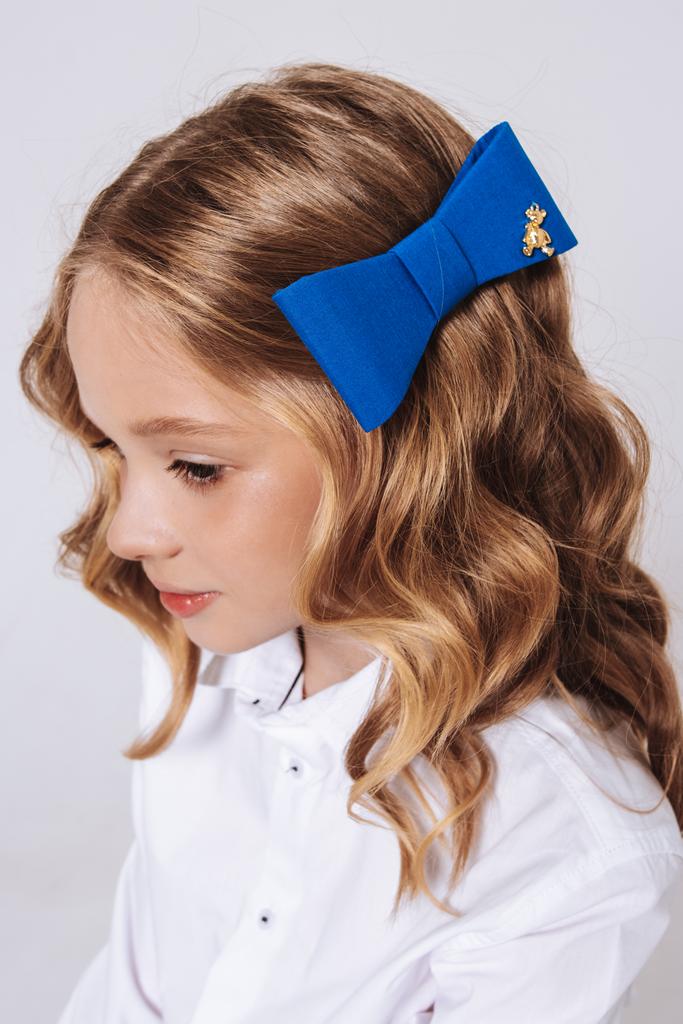 Бант на заколке "Betty/Bear" синий