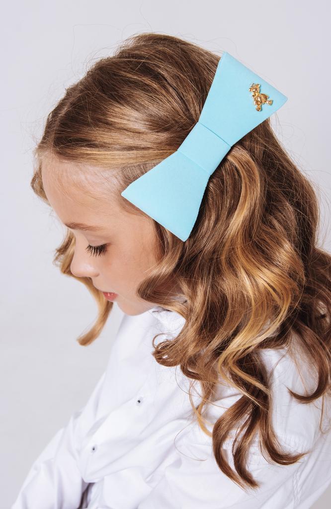 Бант на заколке "Betty/Bear" голубой
