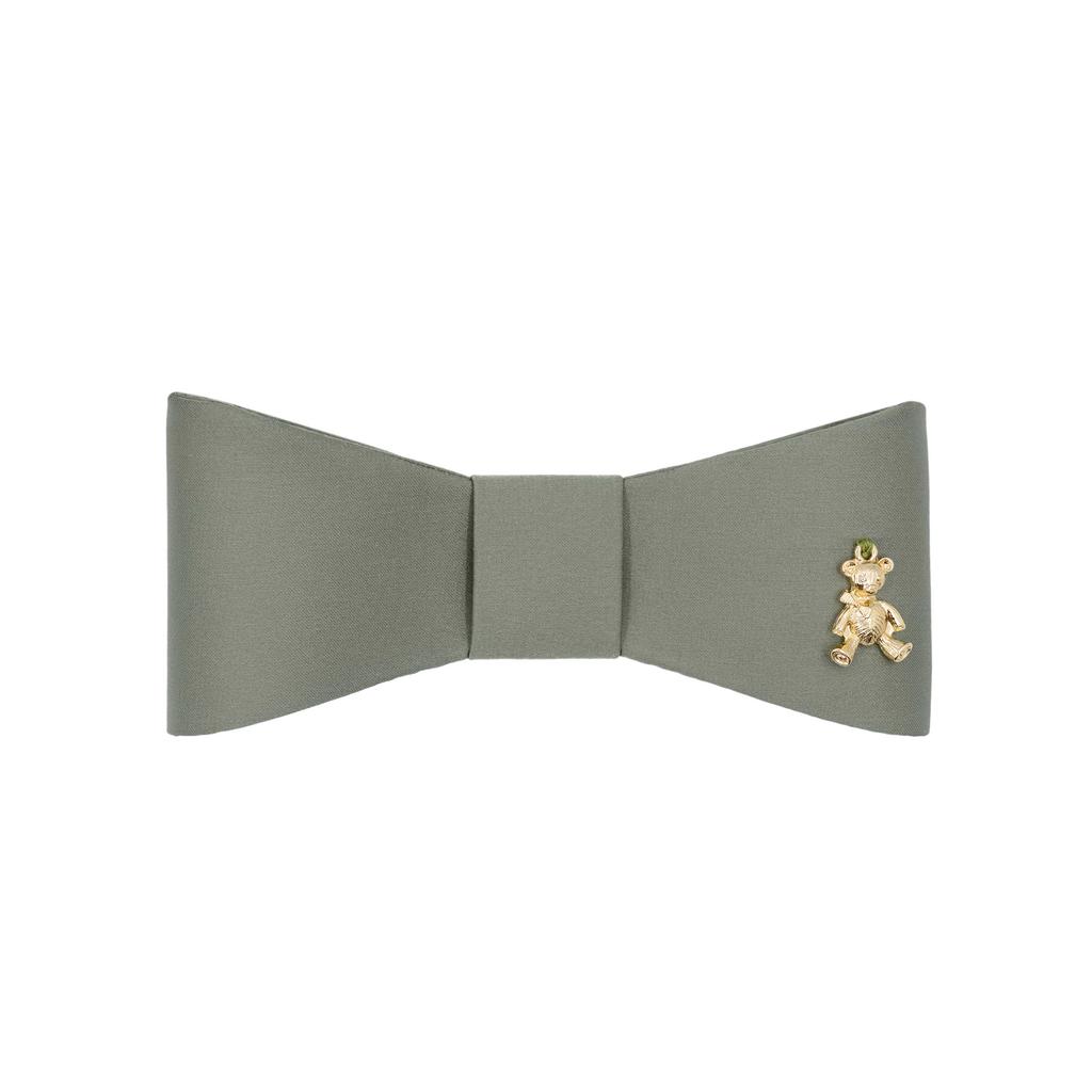 Бант на заколке "Betty/Bear" оливковый