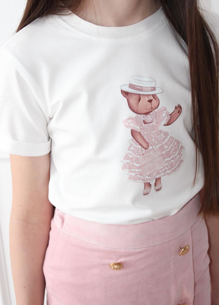 Футболка Flora ,цвет: айвори/пудровый