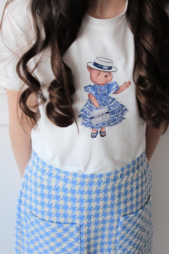 Футболка Flora,цвет: айвори/синий