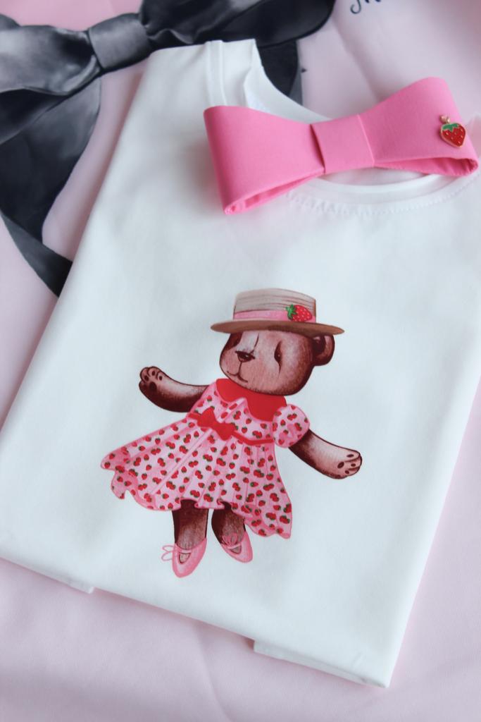 Футболка Gloria Strawberry, цвет: айвори/розовый