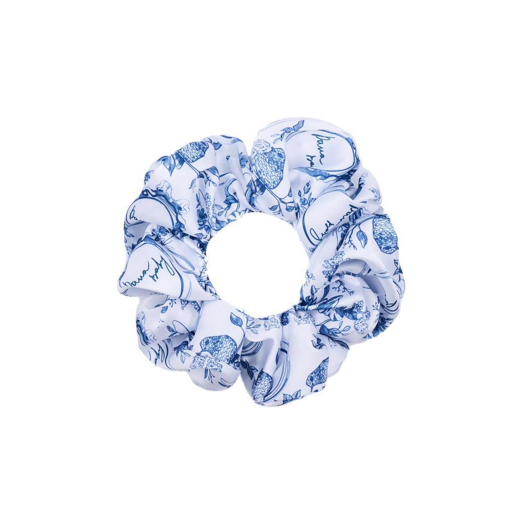 Скранч-резинка шелковая "Vintage Classic" цвет: синий