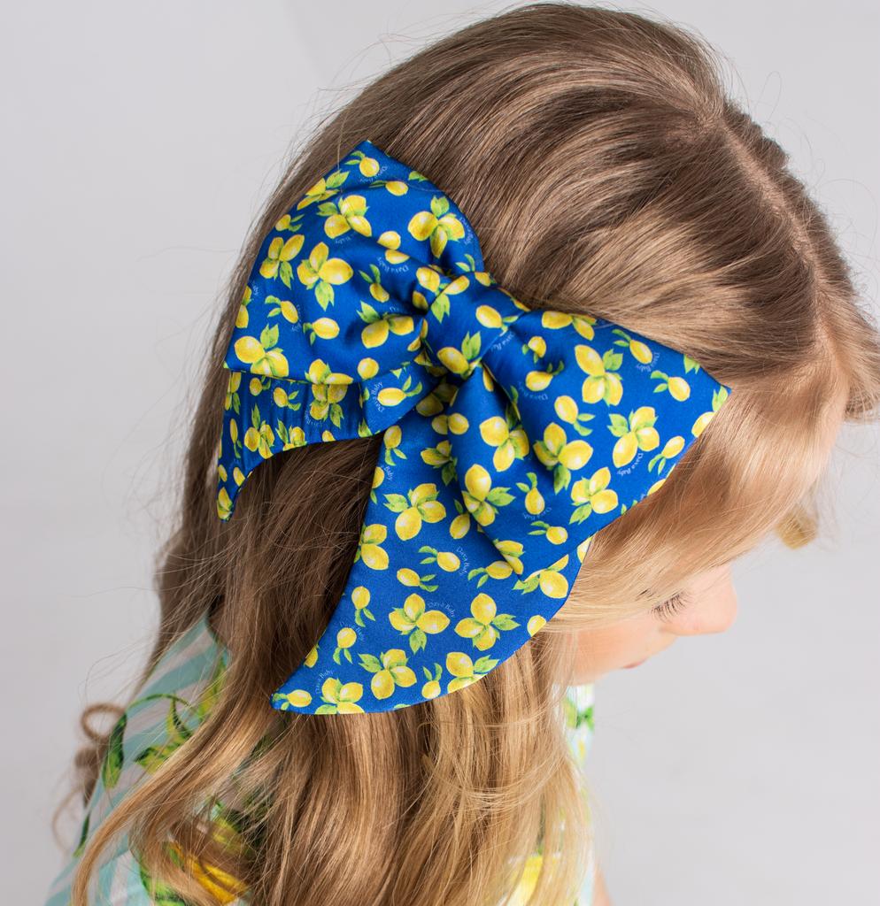 Бант на заколке «Lovely Lemon» цвет: синий
