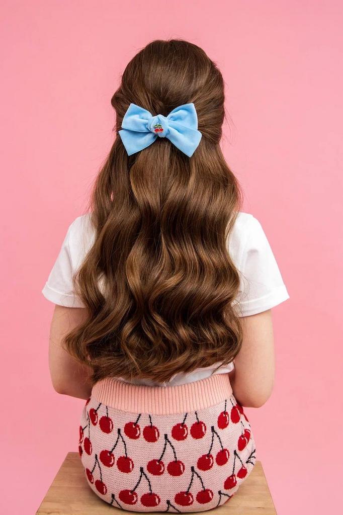 Заколка "BOW CHERRY" цвет: голубой