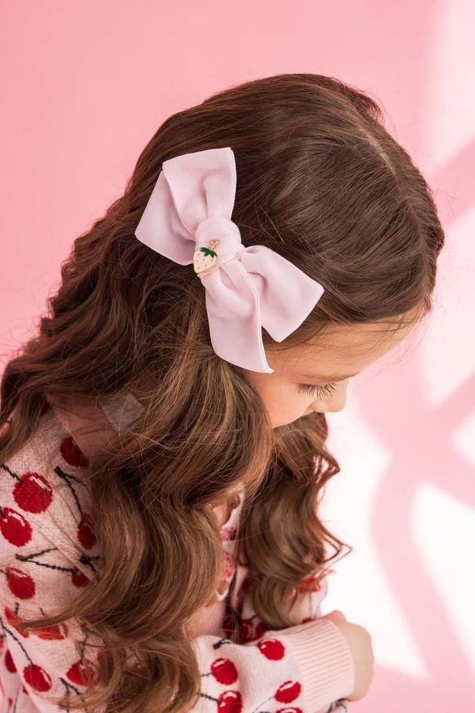 Заколка "BOW STRAWBERRY" цвет: нежно-розовый
