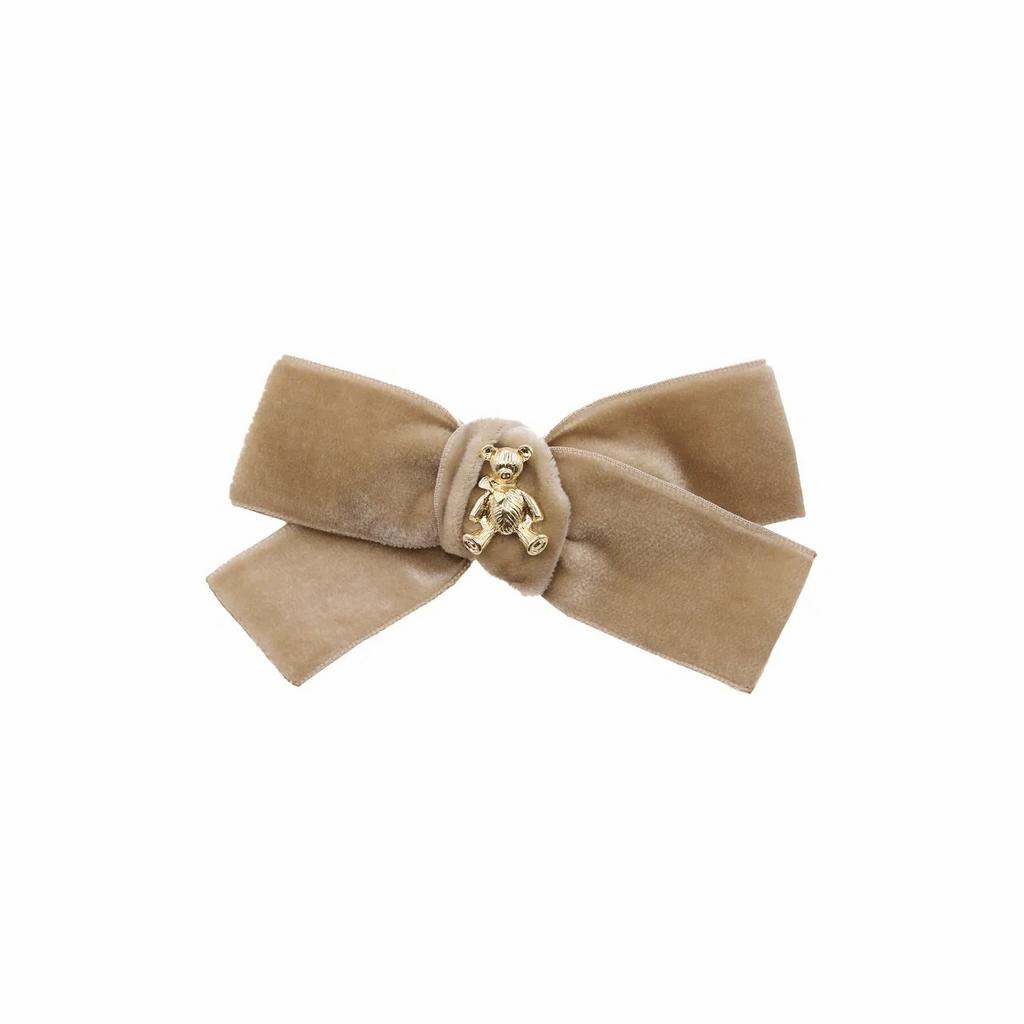 Заколка "Золотой мишка" mini, цвет:бежевый