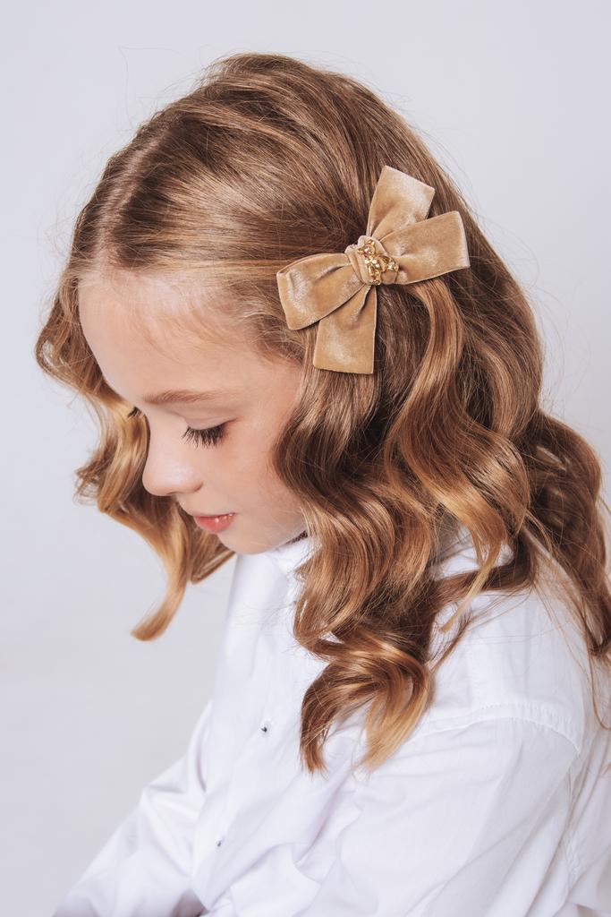 Заколка "Золотой мишка" mini, цвет:бежевый