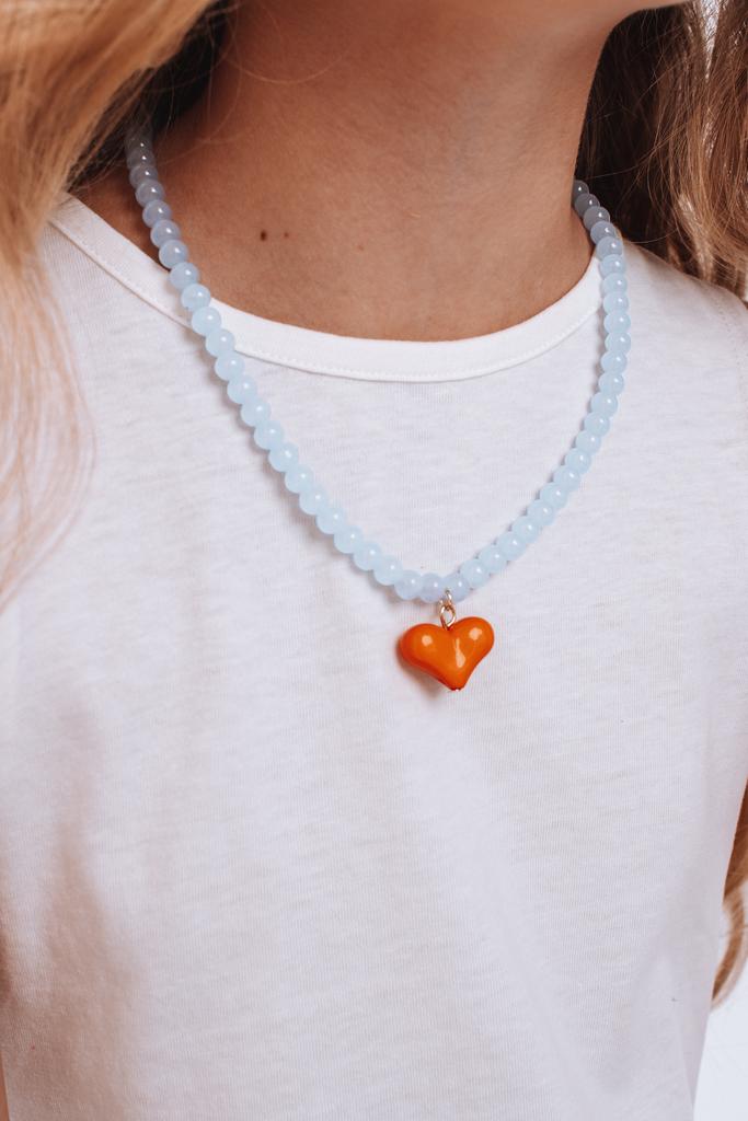 Колье Love is цвет: голубой/оранжевый
