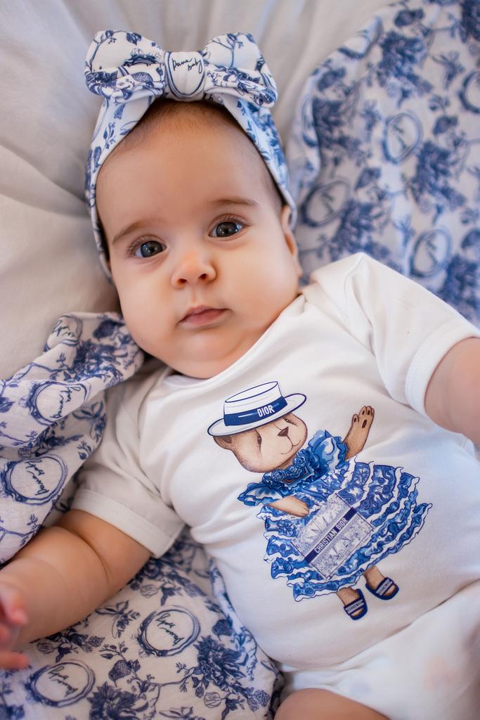 Боди с коротким рукавом Flora цвет синий