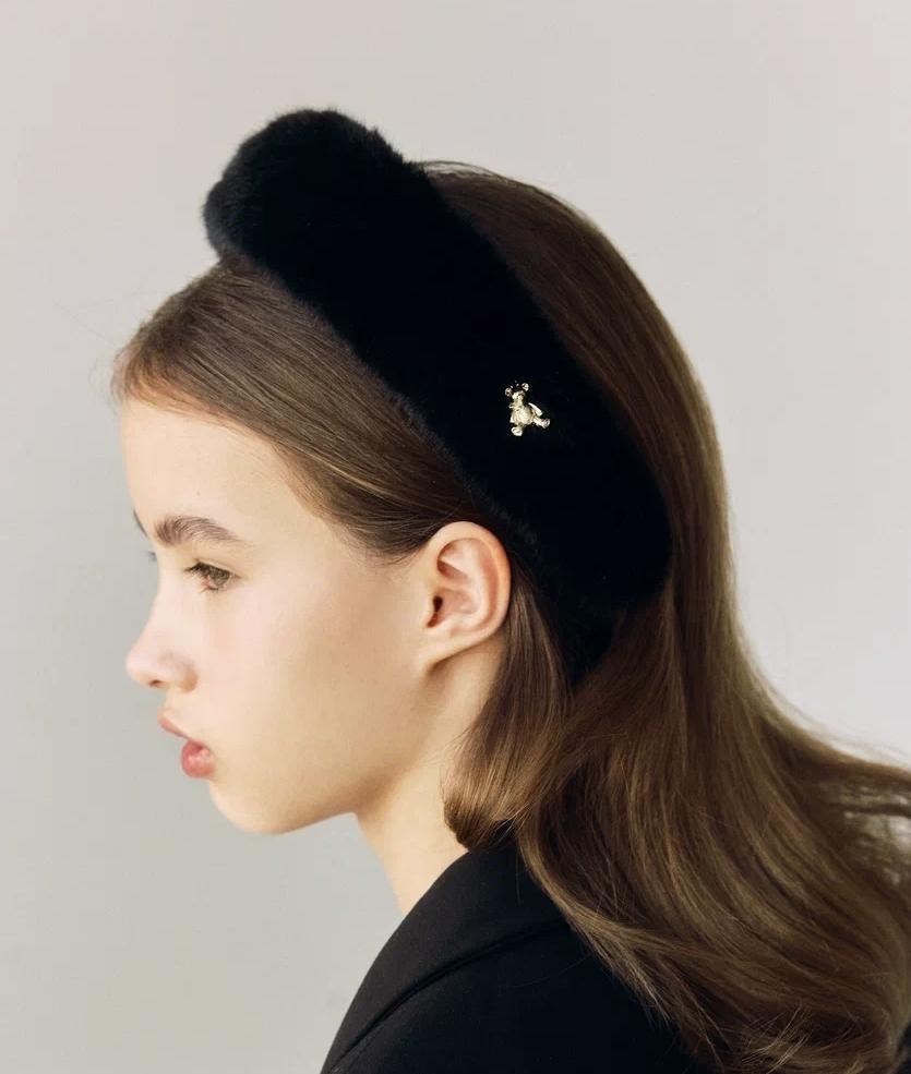 Ободок  "Fluffy" цвет: черный