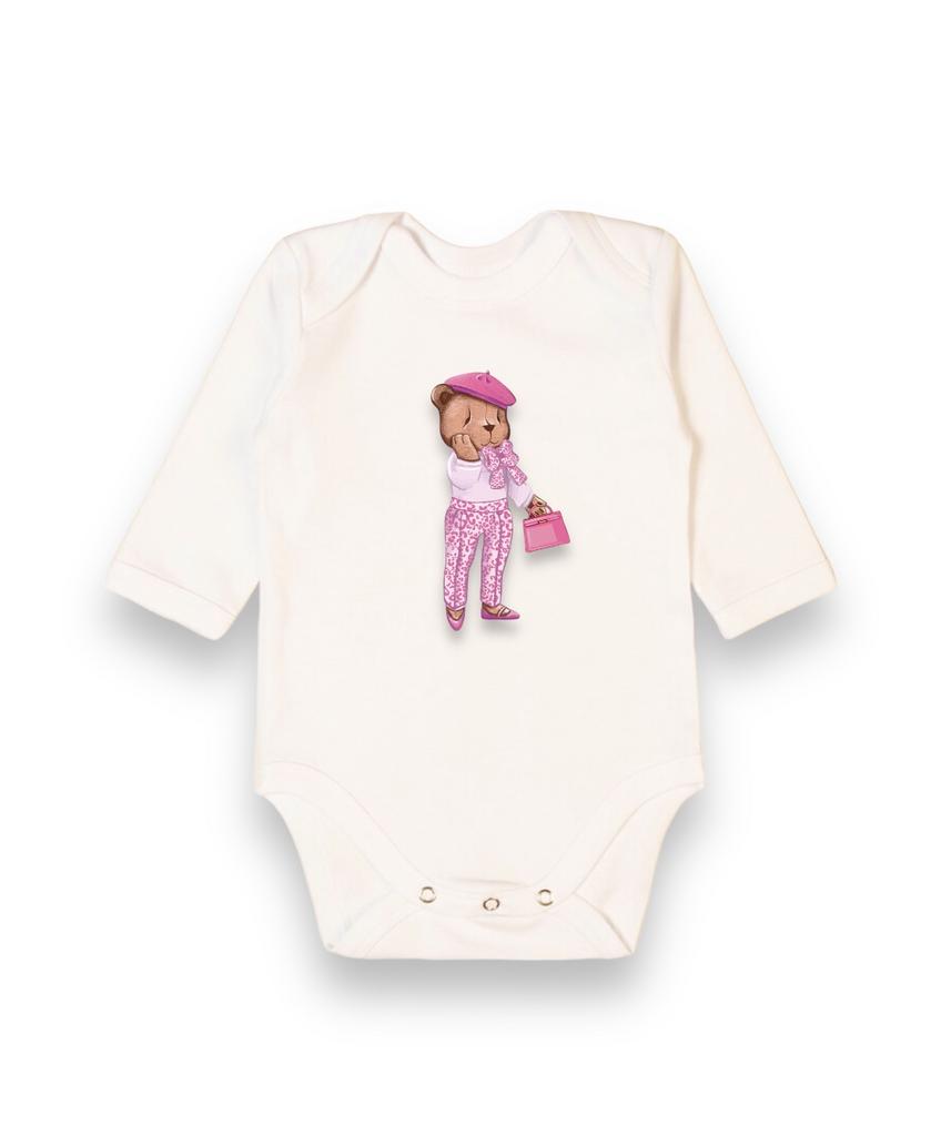 Боди с длинным  рукавом Leopard Pink