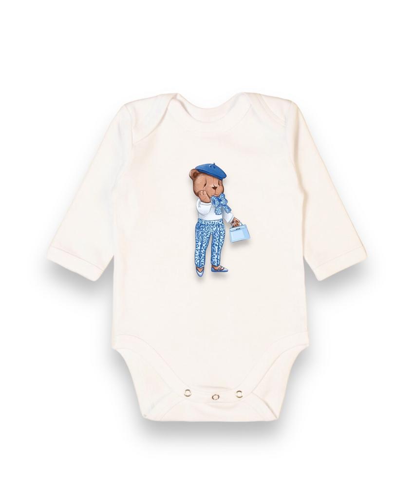 Боди с длинным  рукавом Leopard Blue