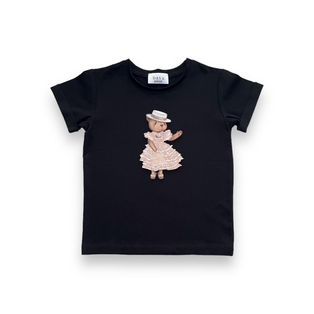 Футболка Flora ,цвет: черный/пудровый