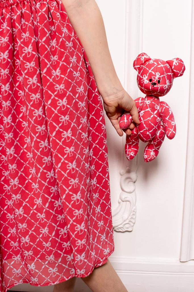 Юбка шифоновая Dava цвет: красный коралл