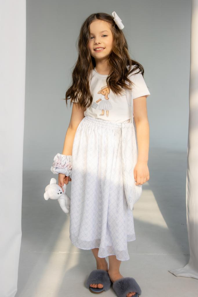 Юбка шифоновая Dava цвет: голубой