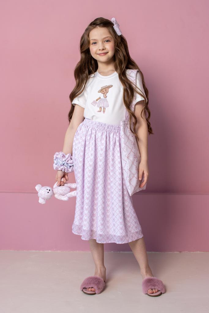 Юбка шифоновая Dava цвет: розовая пудра