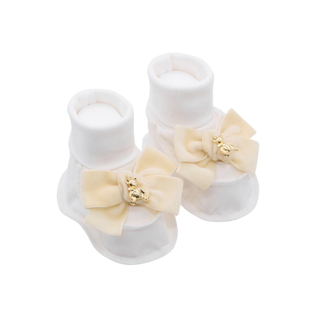 Пинетки трикотажные «Золотой мишка» молочные/молочный