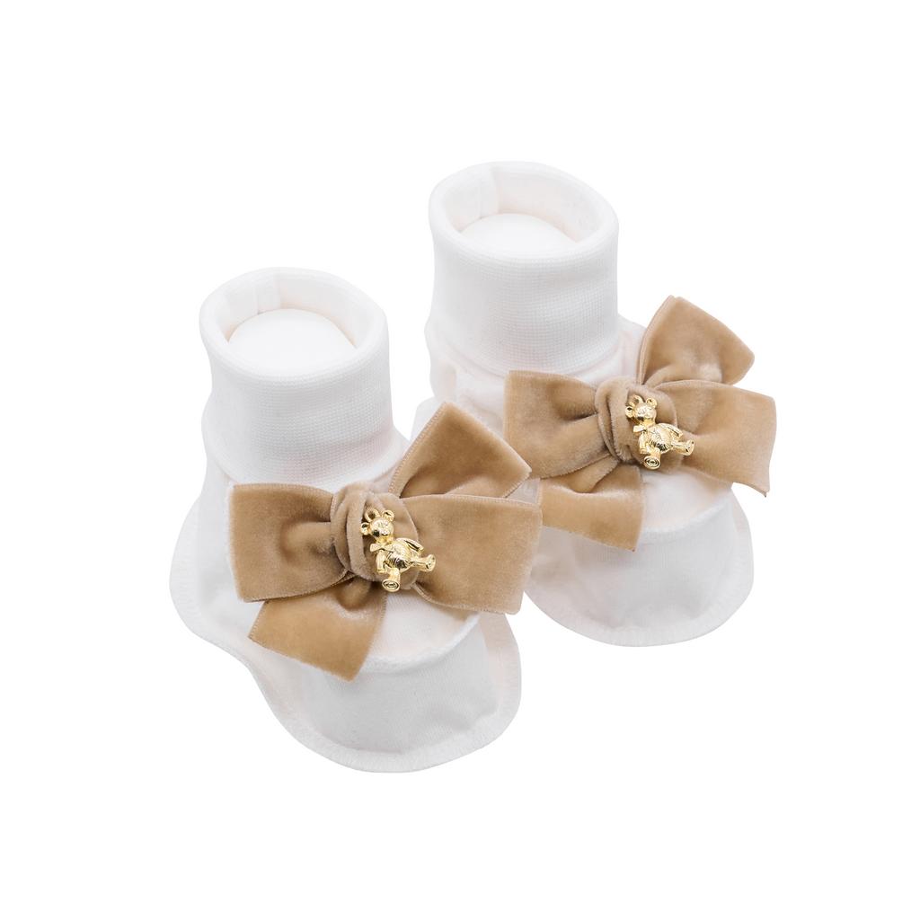 Пинетки трикотажные «Золотой мишка» молочные/бежевый