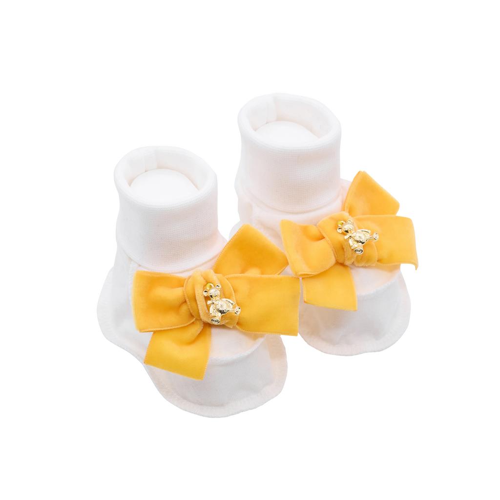 Пинетки трикотажные «Золотой мишка» молочные/желтый