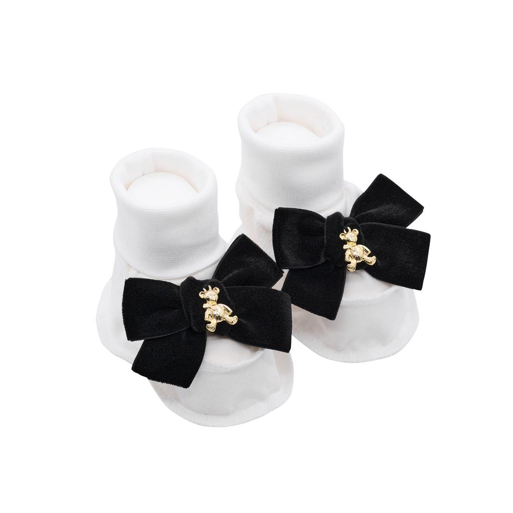 Пинетки трикотажные «Золотой мишка» молочные/черный