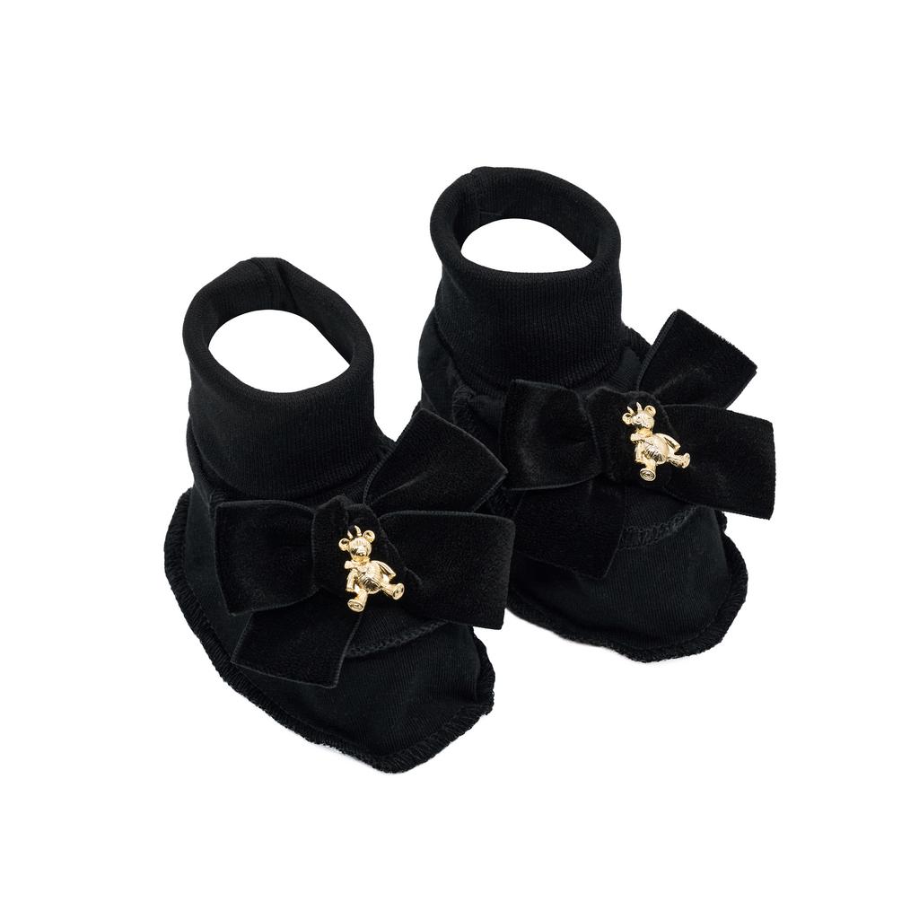 Пинетки трикотажные «Золотой мишка» черный/черный