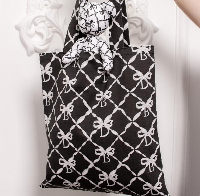 Сумка-шоппер «Dava» цвет: черный/белый