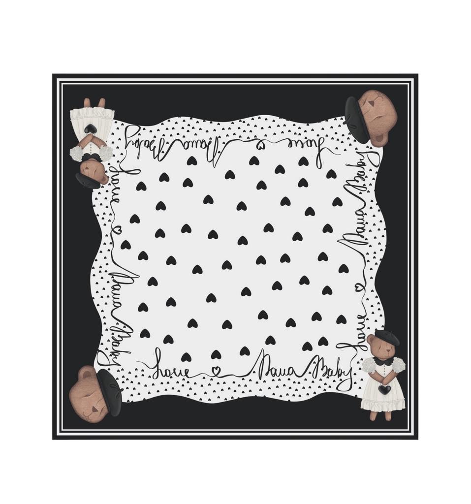 Пеленка тонкая из органического хлопка «Love is»  цвет: черный