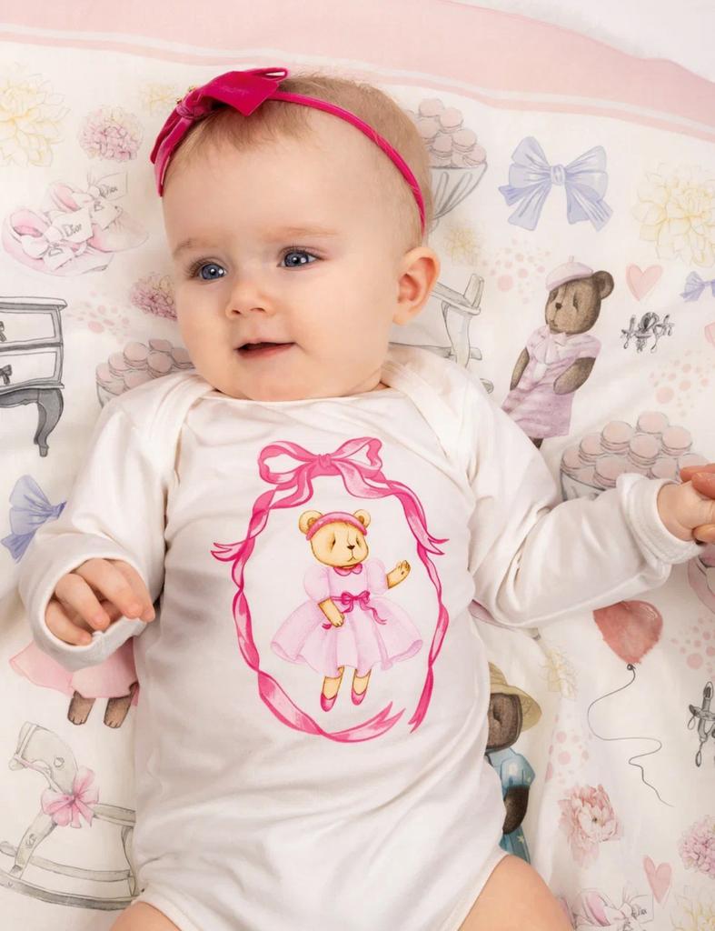 Боди с длинным  рукавом Bonny Vintage цвет сиреневый/малиновый