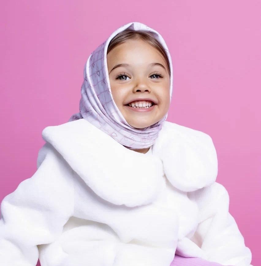 Шелковый платок "Color Dava Size L", цвет: розовая пудра