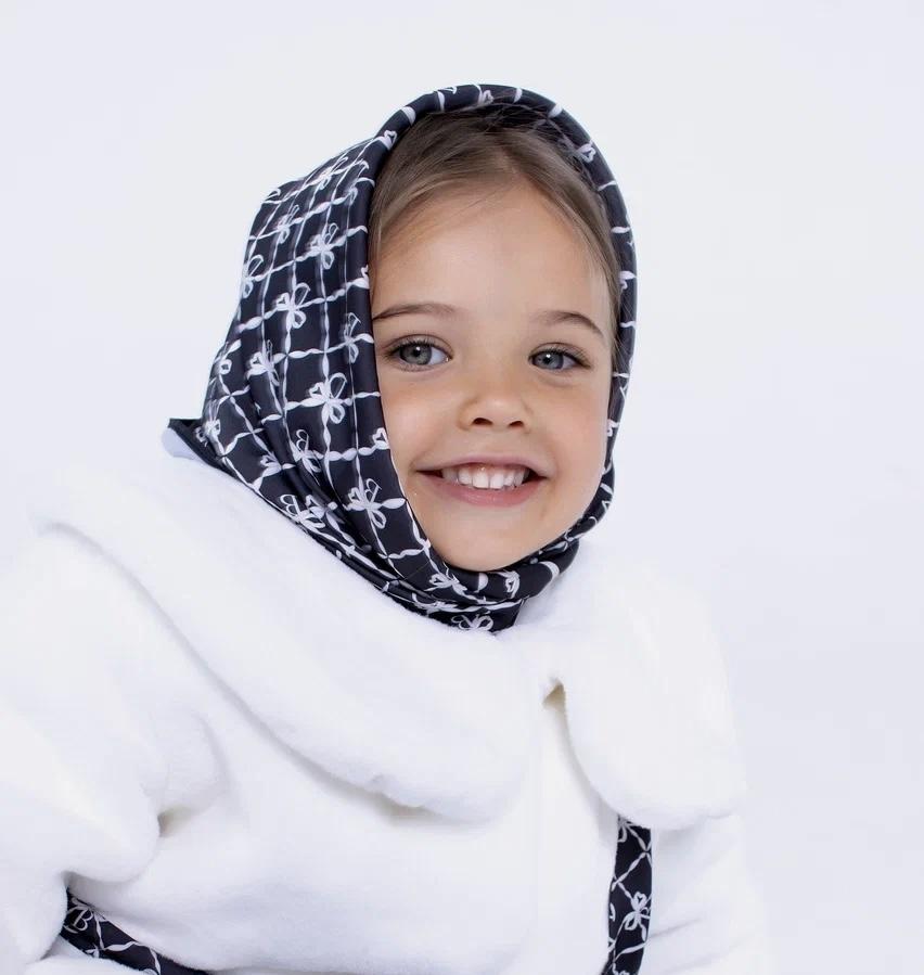 Шелковый платок "Color Dava Size L", цвет: черный/белый