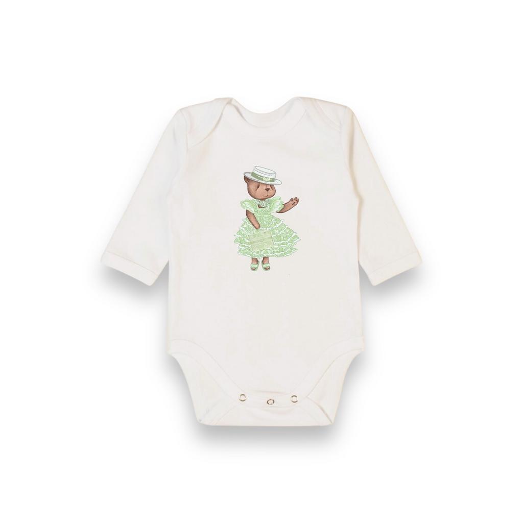 Боди с длинным  рукавом Flora цвет фисташковый