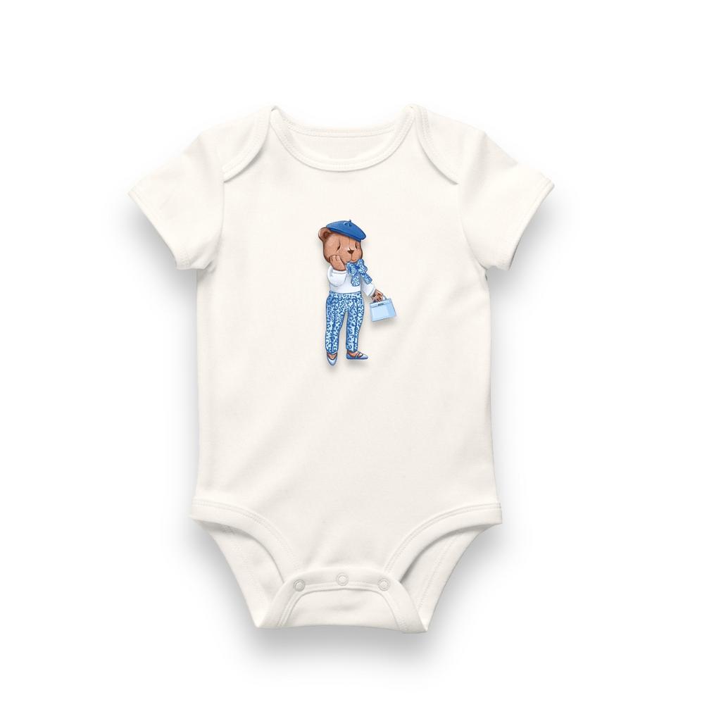 Боди с коротким   рукавом Leopard  Blue